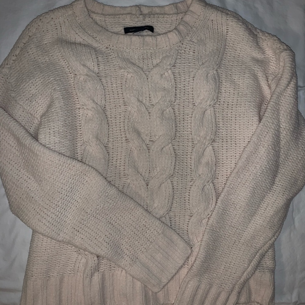 American Eagle cream knit sweater